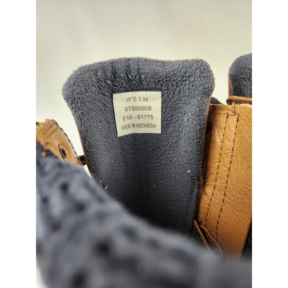 Sperry STS95908 Saltwater Misty Rain Duck Boots Barn Brown Leather Womens Sz 7 M